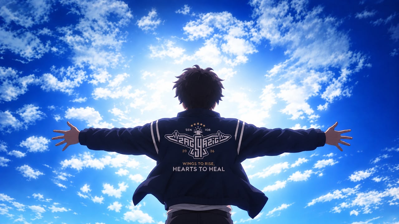 ZMS 54 Graduation Baseball Jacket - Cinematic Sky View